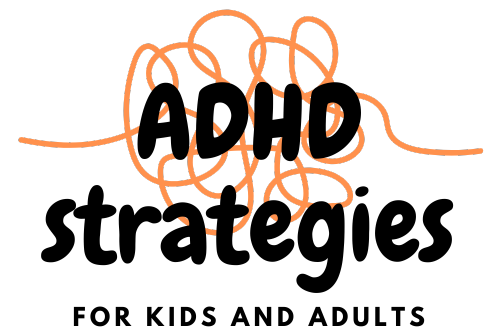 This image represents the tangled chaos of thoughts that people with ADHD can feels in their brains, and the strategies that can help them have calm, clarity, and confidence.